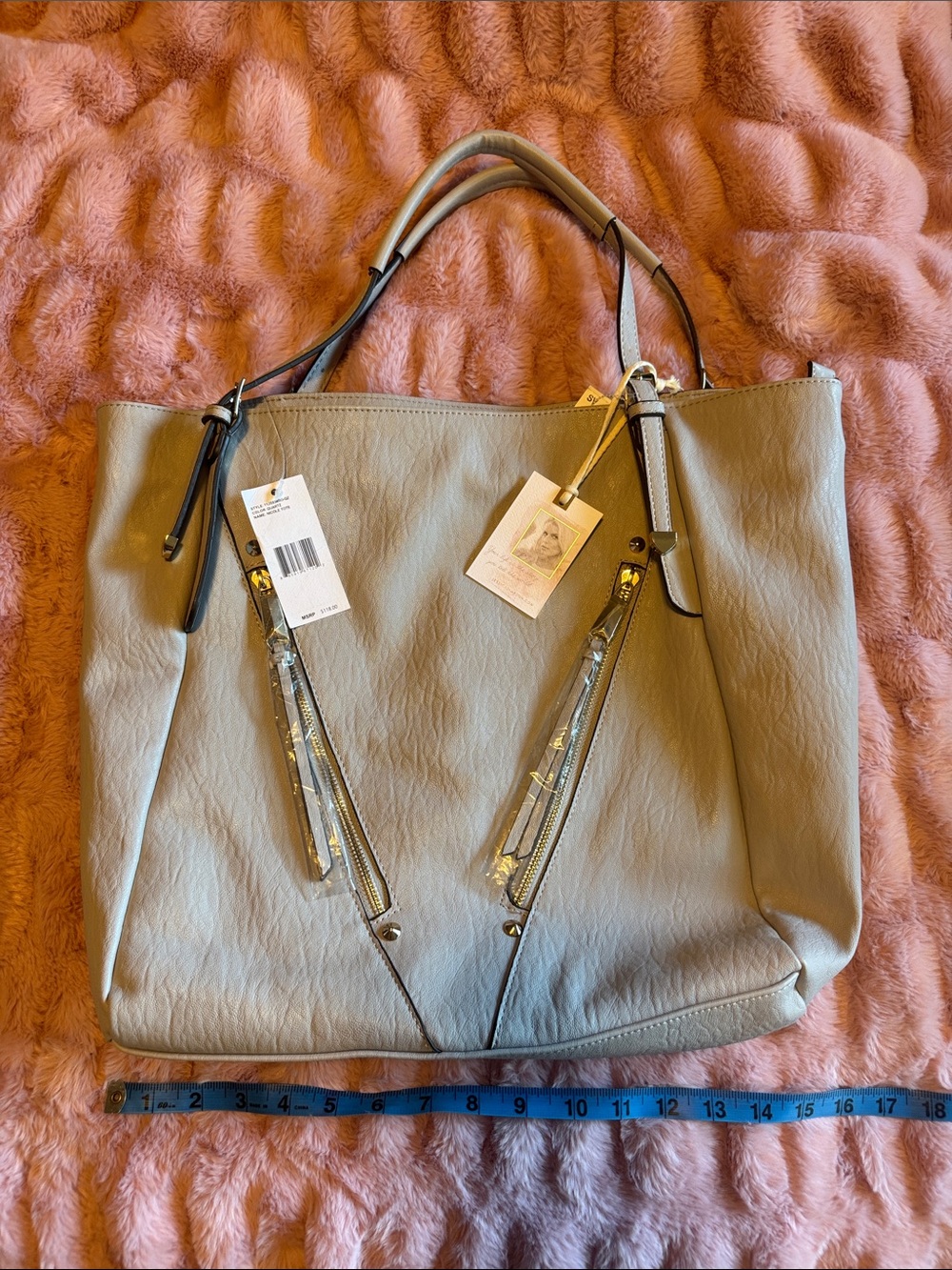 Jessica Simpson Quartz Nicole Tote with Zip Accents
